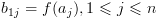 plot:\[{b_{1j}} = f({a_j}),1 \leqslant j \leqslant n\]