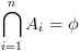 plot:\[\bigcap\limits_{i = 1}^n {{A_i}}  = \phi \]