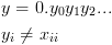 plot:\[\begin{gathered}
 
   y = 0.{y_0}{y_1}{y_2}... \hfill \\
 
   {y_i} \ne {x_{ii}} \hfill \\ 
 
 \end{gathered} \]