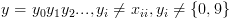 plot:\[y = {y_0}{y_1}{y_2}..., & {y_i} \ne {x_{ii}},{y_i} \ne \{
 0,9\} \]