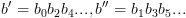 plot:\[b' = {b_0}{b_2}{b_4}..., & b'' = {b_1}{b_3}{b_5}...\]