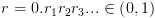 plot:\[r = 0.{r_1}{r_2}{r_3}... \in \left(
 {0,1} \right)\]