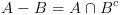 plot:\[A - B = A \cap {B^c}\]