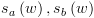 plot:\[{s_a}\left( w \right),{s_b}\left( w \right)\]