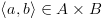 plot:\[\left\langle {a,b} \right\rangle  \in A \times B\]