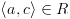 plot:\[\left\langle {a,c} \right\rangle 
      \in R\]