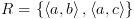 plot:\[R = \left\{ {\left\langle {a,b} \right\rangle ,\left\langle {a,c}
 \right\rangle } \right\}\]