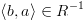 plot:\[\left\langle {b,a} \right\rangle  \in
 {R^{ - 1}}\]