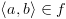 plot:\[\left\langle
 {a,b} \right\rangle  \in f\]