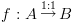 plot:\[f:A\mathop  \to \limits^{1:1} B\]