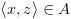 plot:\[\left\langle {x,z} \right\rangle  \in
 A\]