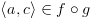 plot:\[\left\langle {a,c} \right\rangle  \in
 f \circ g\]