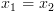 plot:\[{x_1} = {x_2}\]