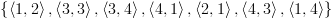 plot:\[\left\{ {\left\langle {1,2} \right\rangle ,\left\langle {3,3}
 \right\rangle ,\left\langle {3,4} \right\rangle ,\left\langle {4,1}
 \right\rangle ,\left\langle {2,1} \right\rangle ,\left\langle {4,3}
 \right\rangle ,\left\langle {1,4} \right\rangle } \right\}\]