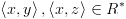 plot:\[\left\langle {x,y} \right\rangle ,\left\langle {x,z} \right\rangle  \in
 {R^*}\]