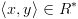 plot:\[\left\langle {x,y} \right\rangle  \in {R^*}\]