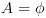 plot:\[A = \phi \]