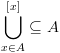 plot:\[\bigcup\limits_{x \in A}^{} {\left[ x \right]}  \subseteq A\]