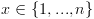 plot:\[x \in \left\{ {1,...,n} \right\}\]