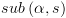 plot:\[sub\left( {\alpha ,s} \right)\]