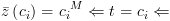 plot:\[\bar z\left( {{c_i}} \right) = {c_i}^M \Leftarrow t = {c_i} \Leftarrow \]