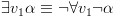 plot:\[\exists {v_1}\alpha  \equiv
 \neg \forall {v_1}\neg \alpha \]