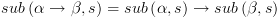 plot:\[sub\left( {\alpha  \to \beta ,s} \right) = sub\left( {\alpha ,s} \right)
 \to sub\left( {\beta ,s} \right)\]