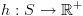 plot:\[h:S \to {\mathbb{R}^ + }\]