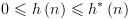 plot:\[0 \leqslant h\left( n \right) \leqslant
 {h^*}\left( n \right)\]