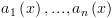 plot:\[{a_1}\left( x \right),...,{a_n}\left( x \right)\]