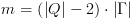 plot:\[m = \left( {\left| Q \right| - 2} \right) \cdot \left| \Gamma  \right|\]