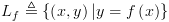 plot:[{L_f} 	riangleq left{ {left( {x,y} 
ight)|y = fleft( x 
ight)} 
ight}]