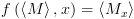 plot:$f\left( {\left\langle M \right\rangle ,x} \right) =
 \left\langle {{M_x}} \right\rangle $