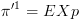 plot:${\pi '^1} = EXp$