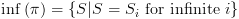 plot:$\inf
 \left( \pi  \right) = \left\{ {S|S =
 {S_i}{\text{ for infinite }}i} \right\}$