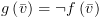 plot:$g\left( {\bar v}
 \right) = \neg f\left( {\bar v} \right)$