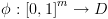 plot:$\phi :{\left[ {0,1} \right]^m} \to D$