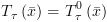 plot:\[{T_\tau }\left( {\bar x} \right) =
 T_\tau ^0\left( {\bar x} \right)\]