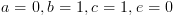 plot:$a = 0,b =
      1,c = 1,e = 0$