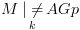 plot:\[M\mathop
 {| \ne }\limits_k AGp\]