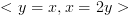 plot:$ < y = x,x = 2y > $