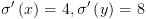 plot:$\sigma '\left( x \right) = 4,\sigma '\left( y \right) = 8$