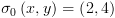 plot:${\sigma _0}\left( {x,y} \right) = \left( {2,4} \right)$