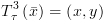 plot:$T_\tau ^3\left( {\bar x} \right) =
   \left( {x,y} \right)$