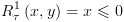 plot:$R_\tau ^1\left( {x,y} \right) = x
   \leqslant 0$