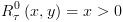 plot:$R_\tau ^0\left( {x,y} \right) = x
   > 0$