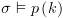 plot:$\sigma 
 \vDash p\left( k \right)$